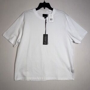 Stone Falcon Men's‎ Crew Neck Tshirt Size Large White Short Sleeve 100% Cotton